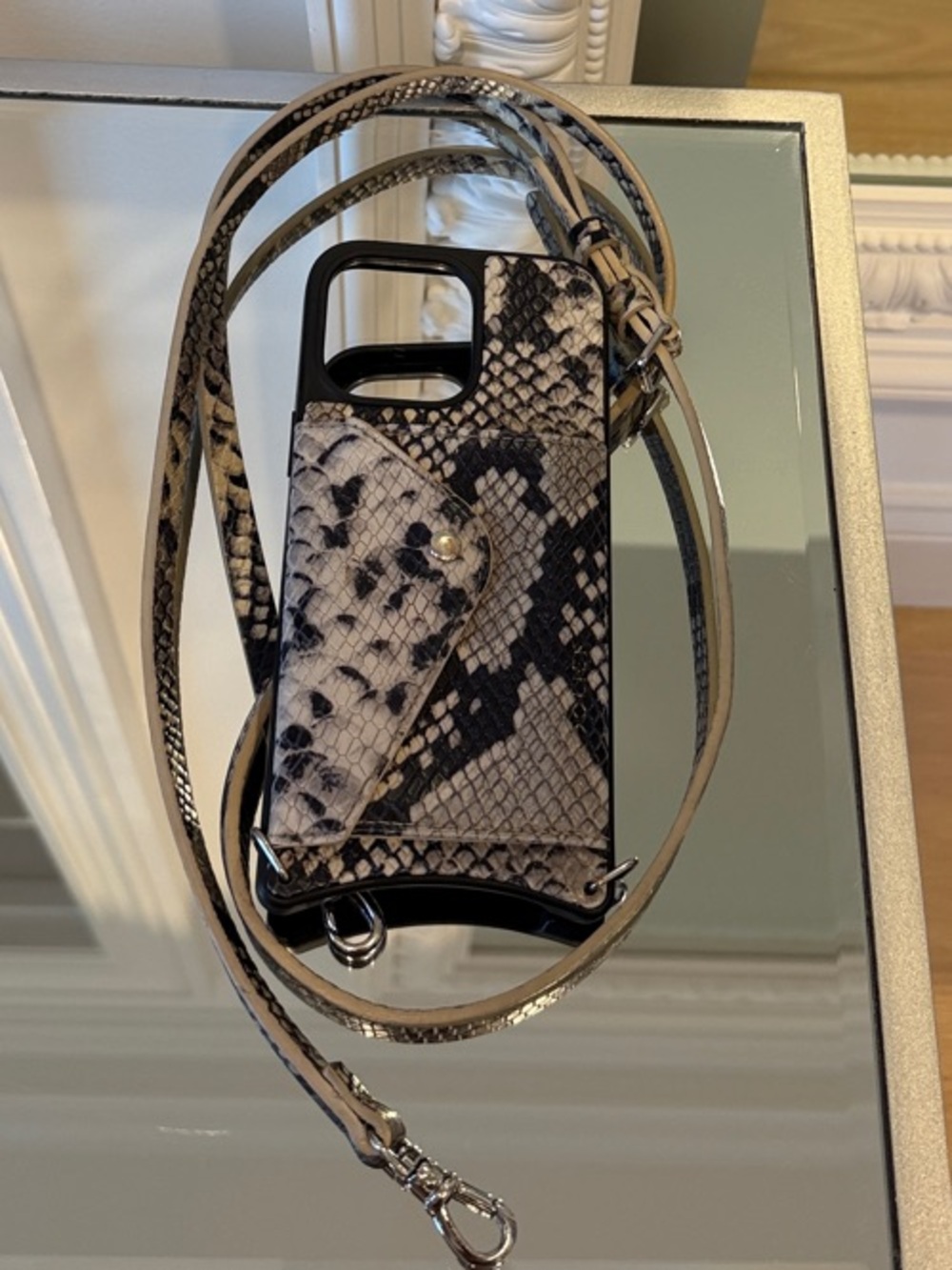 Bandolier 14 Pro Max Snake Print Crossbody Phone Case